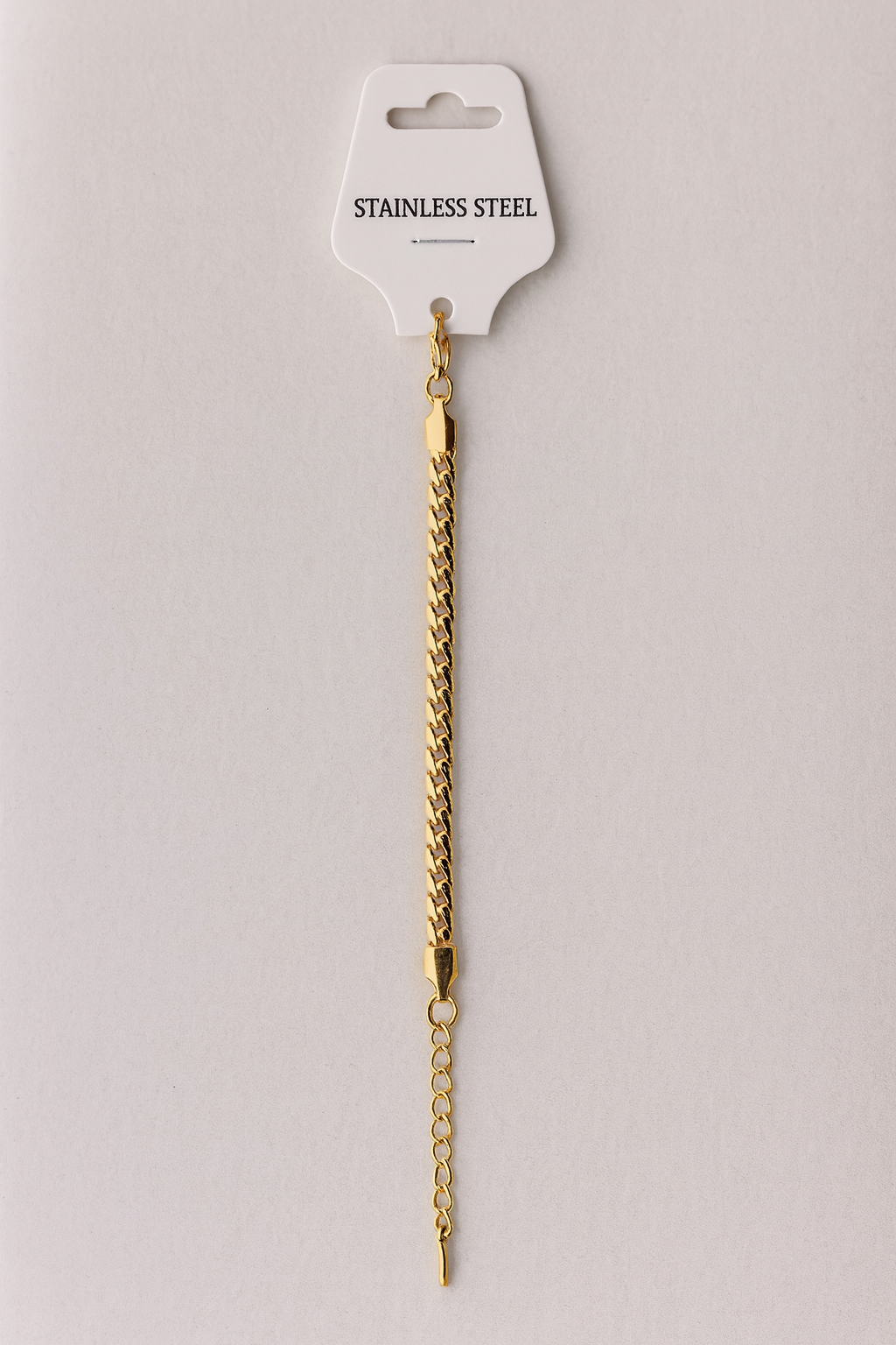 Sleek Stainless Steel Gold Tone Chain Bracelet