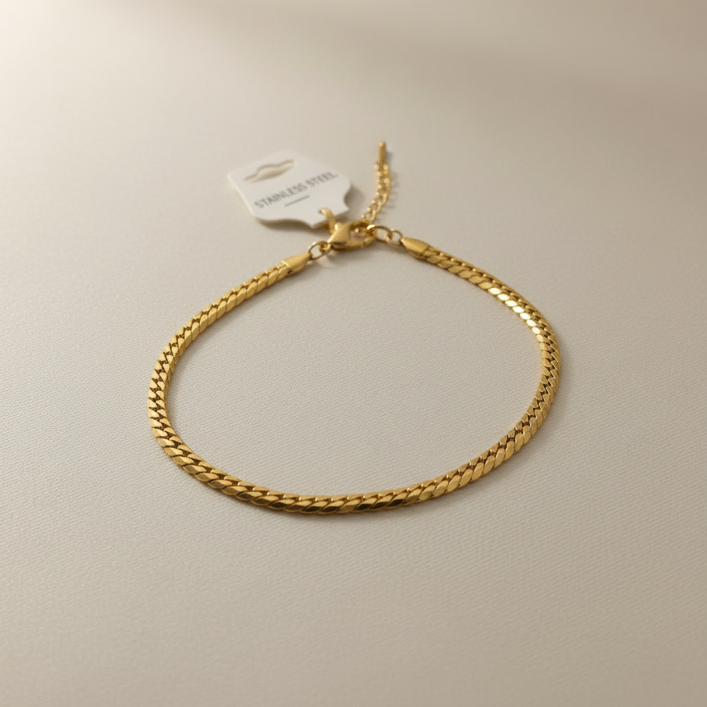 Gold Chain Bracelet - Square Format