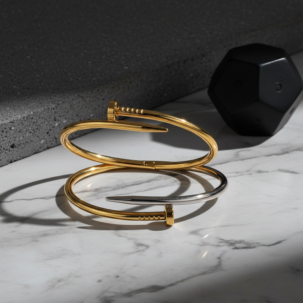 Modern Nail Bangle Bracelets